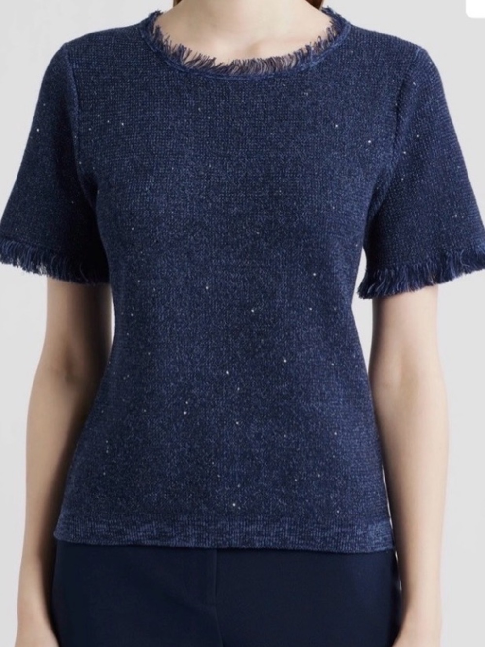 Kate Fringe Short Sleeve Sweater - Picture 2 of 8
